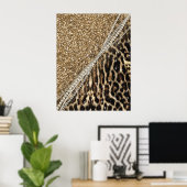 Schöne Girly Leopard Tierwelt Imitate Print Poster (Heimbüro)