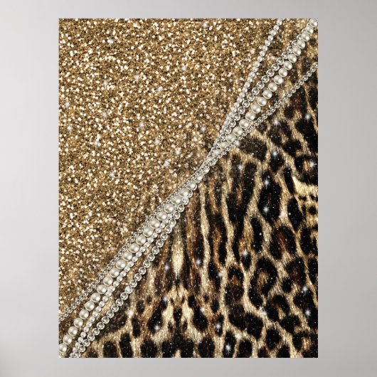 Schöne Girly Leopard Tierwelt Imitate Print Poster (Vorne)