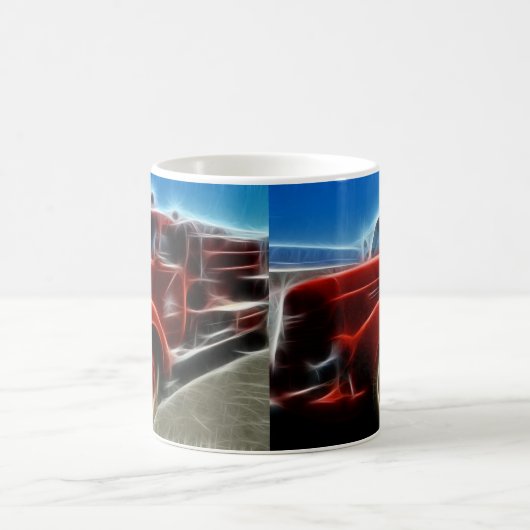 Schöne glänzende antike rote Löschfahrzeug-Kunst Kaffeetasse (Mittel)