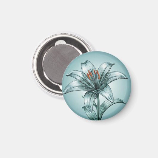 Schöne Glaslilie Magnet (Vorderseite/Rückseite)