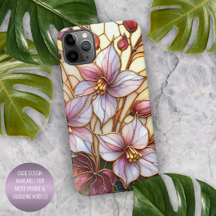 Schöne Glasmalerei-Blumen-Kunstmuster iPhone 16 Pro Max Hülle