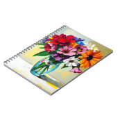 Schöne Glasvase mit Blumen Notizblock (Linke Seite)