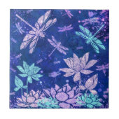 Schöne Glitzer Blume Libelle Keramik Tile Fliese (Vorderseite)