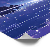 Schöne, glitzernde Vollmondnacht Poster (Ecke)