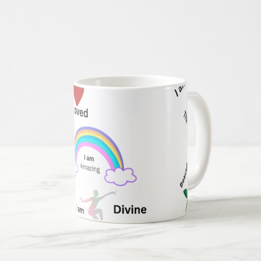 Schöne, glücklich, einzigartig, thriefend Tasse (VorderseiteRechts)