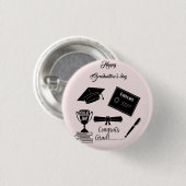 Schöne glückliche Abschlüsse Tag Button (Vorne & Hinten)