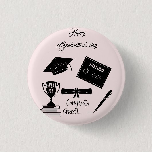 Schöne glückliche Abschlüsse Tag Button (Vorderseite)