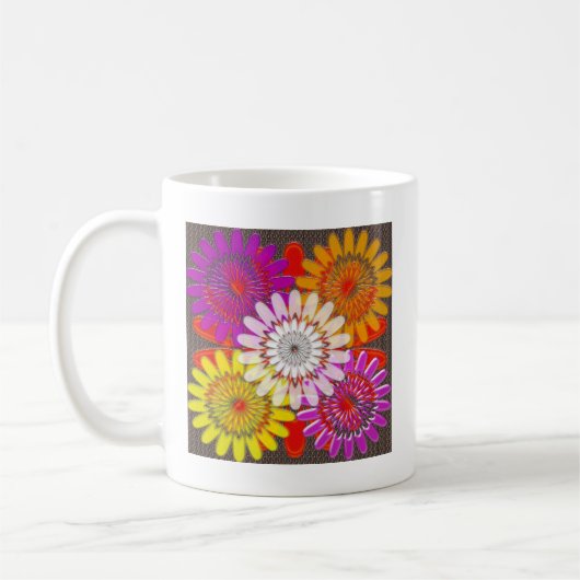 Schöne GLÜCKLICHE CHAKRA Sonnenblume-Grüße Kaffeetasse (Links)
