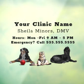 Schöne glückliche Hunde und Katze Veterinärmedizin Fensteraufkleber (Blatt 3)