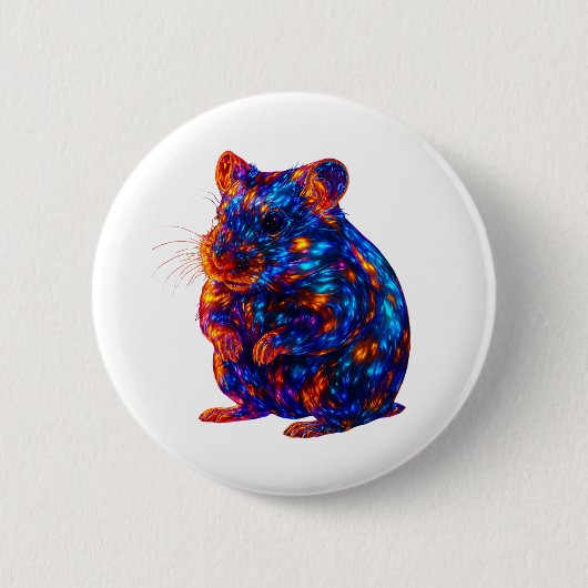 Schöne, glühende Hamsterkunst Button (Vorderseite)