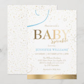 Schöne Gold Boy Baby Sprinkle Dusche Einladung (Vorne/Hinten)