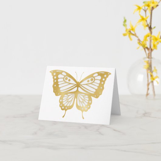 Schöne Gold Butterfly BLANK Karte (Gelbe Blume)