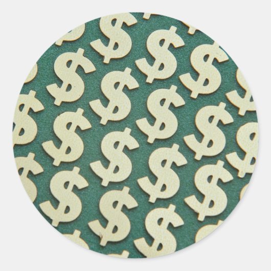 Schöne Gold-Dollar-Zeichen Runder Aufkleber (Vorderseite)