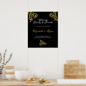 Schöne Gold Glitzer Wirbel Bright Stars Poster (Küche)