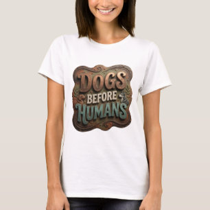 Schöne Gold-Hunde vor Menschen Kühnes Design T-Shirt