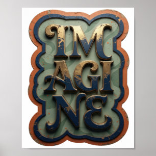 Schöne Gold IMAGINE Design Poster