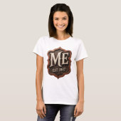 Schöne Gold ME EST 1987 Text Design T-Shirt (Vorne ganz)