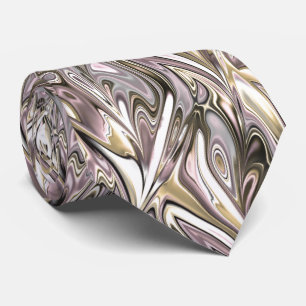 Schöne Gold-Silber-Rosa-Marmor-Wirbel-Muster Krawatte