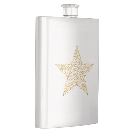 Schöne Gold-Star-Flasche Flachmann (Rechts)