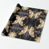Schöne Gold- und Silberschmetterlinge Geschenkpapier (Ungerollt)