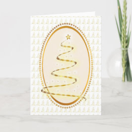 Schöne Gold Weihnachtsbaum individuell anpassbare Feiertagskarte