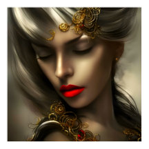 Schöne Goldblondinnen mit roten Lippen Juwelen 2