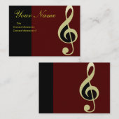 Schöne Golddreifacher Clef-Visitenkarte Visitenkarte (Vorne/Hinten)