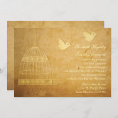Schöne Golden Birdcage Hochzeit Einladung (Vorne/Hinten)