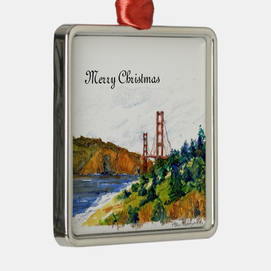 Schöne Golden gate bridge Silbernes Ornament (Rechts)