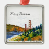 Schöne Golden gate bridge Silbernes Ornament (Vorne)