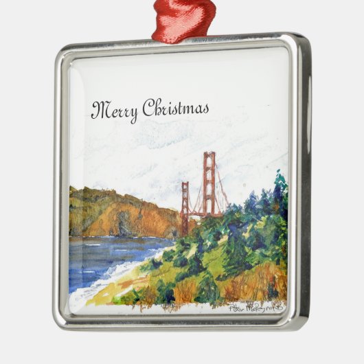 Schöne Golden gate bridge Silbernes Ornament (Links)