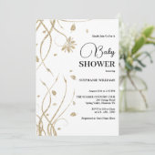 Schöne Golden Glitzer Wirbel Kinderdusche Einladung (Stehend Vorderseite)