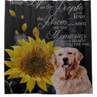 schöne Golden Retriever Blume Duschvorhang