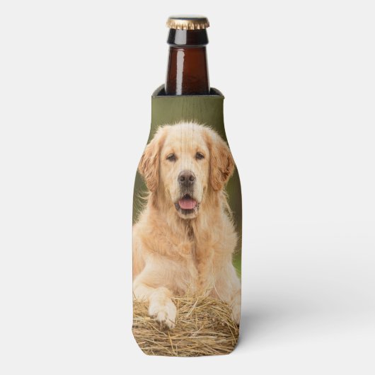 Schöne Golden Retriever Flasche Cooler Flaschenkühler (Flaschenvorderseite)