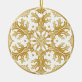 Schöne Golden Snowflake Circle Ornament (Vorne)