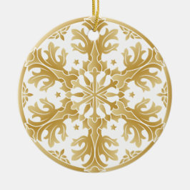 Schöne Golden Snowflake Circle Ornament