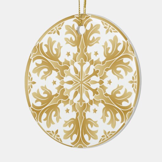 Schöne Golden Snowflake Circle Ornament (Links)