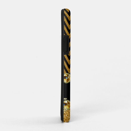 Schöne Golden Zickzack Glitzer Jewels Elegant Case-Mate iPhone Hülle (Hinten/Rechts)