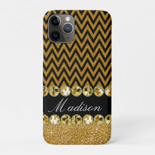 Schöne Golden Zickzack Glitzer Jewels Elegant Case-Mate iPhone Hülle