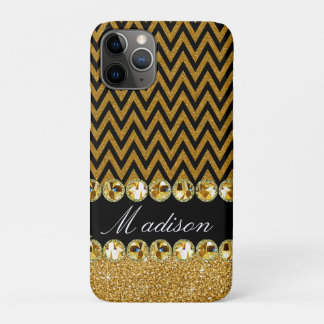 Schöne Golden Zickzack Glitzer Jewels Elegant Case-Mate iPhone Hülle