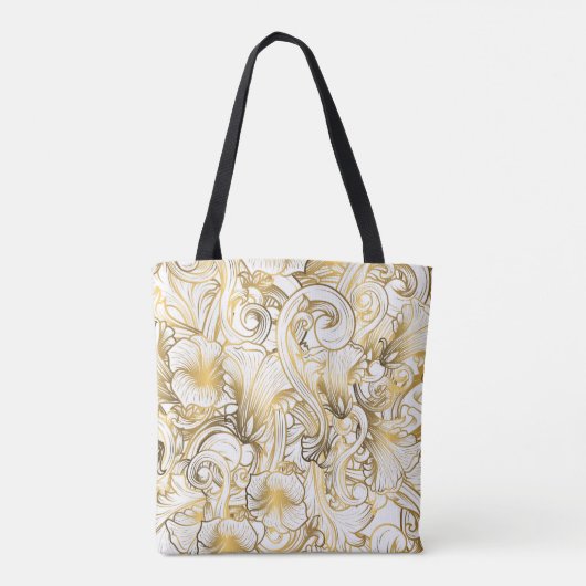 Schöne goldene Blume Tasche (Rückseite)