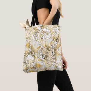 Schöne goldene Blume Tasche