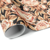 Schöne goldene Blumen Geschenkpapier (Rolleneckpunkt)