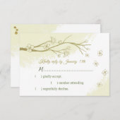 Schöne goldene Blüte RSVP Karte (Vorne/Hinten)