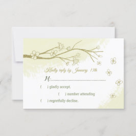 Schöne goldene Blüte RSVP Karte