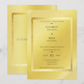 Schöne, goldene Folie, modern, Einladung zur Hochz (Vorne/Hinten)