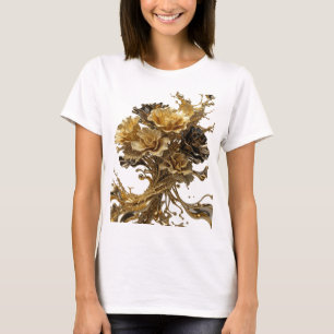 Schöne Goldene GOLDENE ROSEN Künstlerisches Motiv T-Shirt
