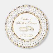 Schöne goldene Hochzeitsbands Magnet (Vorne)