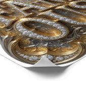 Schöne goldene INFAMOUS 3D-Textkunst Poster (Ecke)