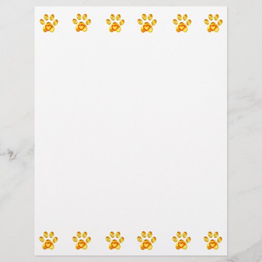 Schöne goldene Paws Papier Blätter (Vorderseite)